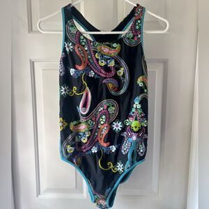 NWOT Athleta Reversible Paisley One Piece Swimsuit MT